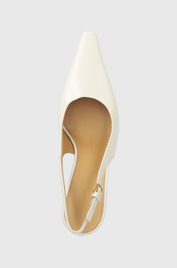 Kožne salonke JW Anderson Chain Heel bež ANW42055A.120