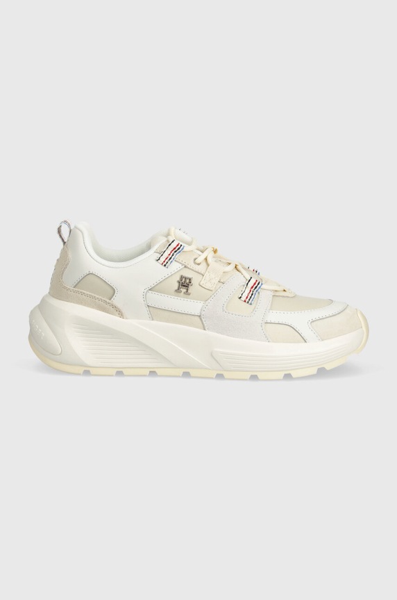 Tommy Hilfiger sportcipő FASHION CHUNKY RUNNER STRIPES FW0FW07674 bézs SS24