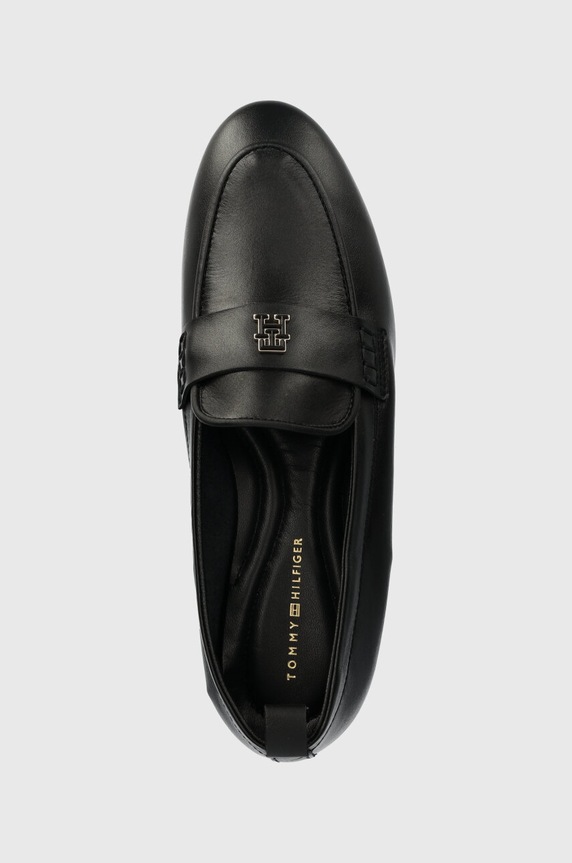 Tommy Hilfiger bőr mokaszin TH LEATHER MOCCASIN fekete FW0FW07715