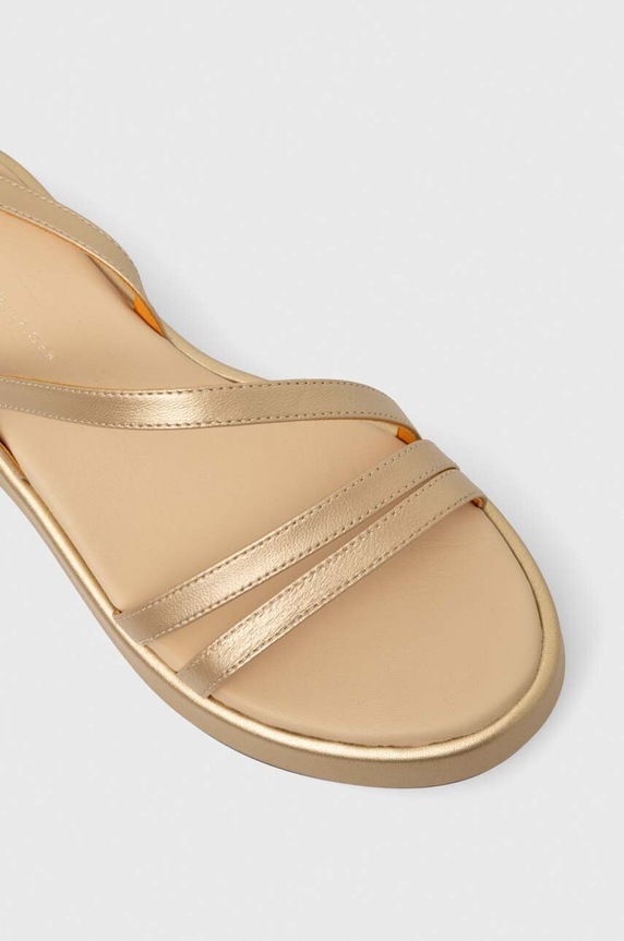 Kožené sandály Tommy Hilfiger TH STRAP GOLD PLATFORM zlatá FW0FW07729