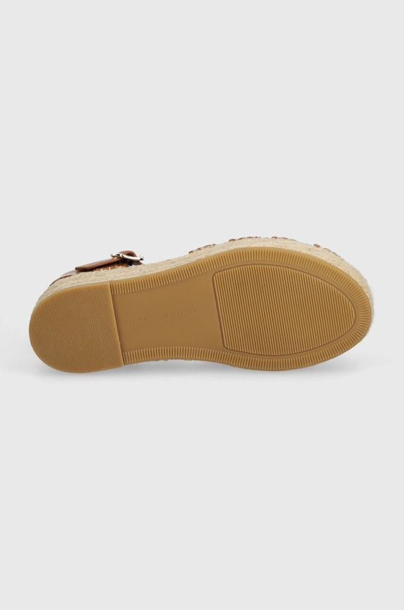 Tommy Hilfiger espadrile de piele TH AUTHENTIC LEATHER ESPADRILLE FW0FW07743 maro