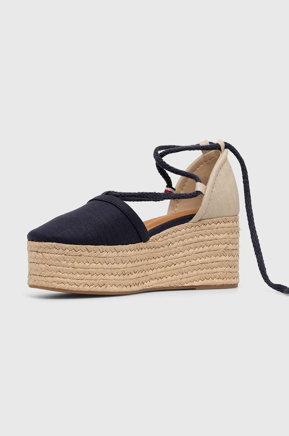 Încălțăminte Tommy Hilfiger espadrile CLOSED TOE LINEN FLATFORM FW0FW07746 bleumarin