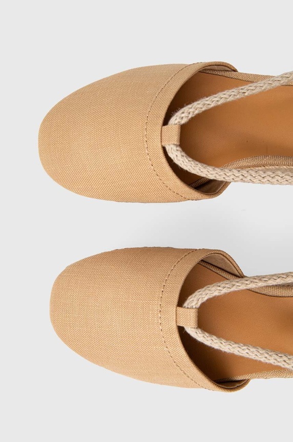 Tommy Hilfiger espadrilles CLOSED TOE LINEN FLATFORM FW0FW07746 bézs