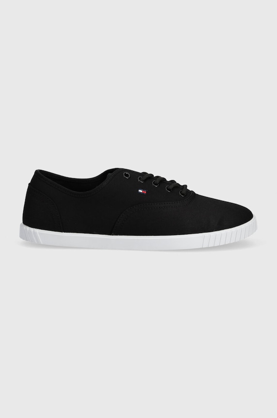 Tenisky Tommy Hilfiger CANVAS LACE UP SNEAKER FW0FW07805 černá SS24