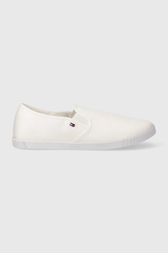 Tenisky Tommy Hilfiger CANVAS SLIP-ON SNEAKER FW0FW07806 bílá SS24