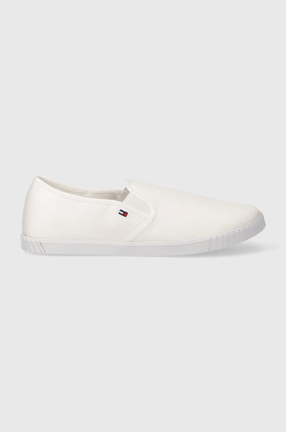 Tenisky Tommy Hilfiger CANVAS SLIP-ON SNEAKER FW0FW07806 bílá SS24