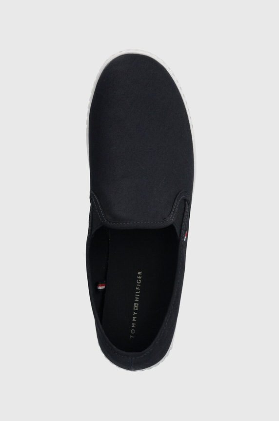 Tenisky Tommy Hilfiger CANVAS SLIP-ON SNEAKER námořnická modř FW0FW07806