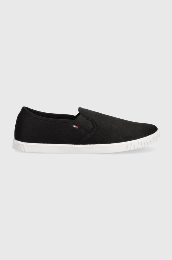 Tommy Hilfiger sportcipő CANVAS SLIP-ON SNEAKER FW0FW07806 fekete SS24