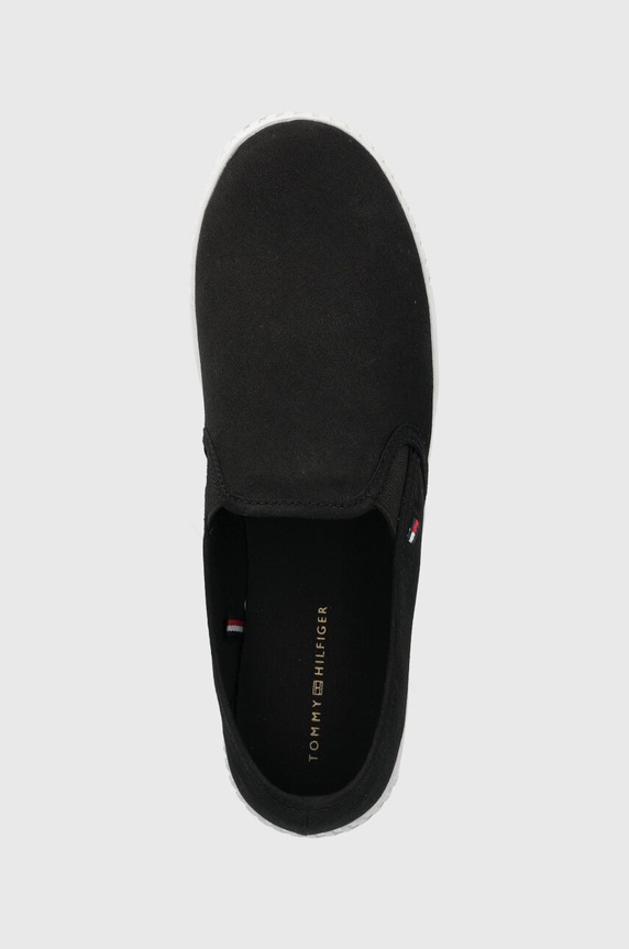 Tommy Hilfiger sportcipő CANVAS SLIP-ON SNEAKER fekete FW0FW07806