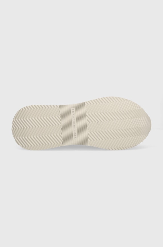 Kožne tenisice Tommy Hilfiger LUX MONOGRAM RUNNER FW0FW07816 bijela