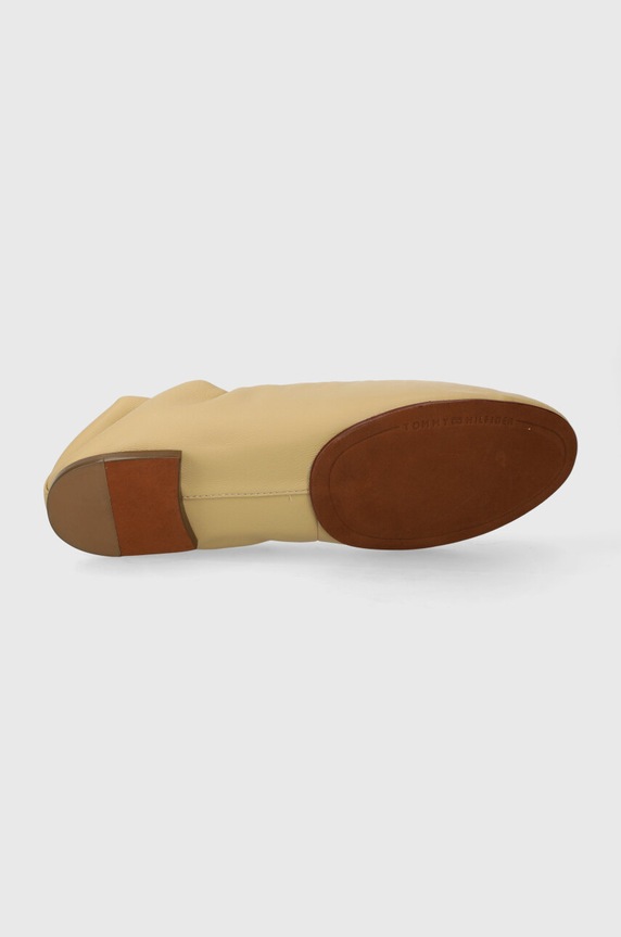 Tommy Hilfiger baleriny skórzane TH ELEVATED ELASTIC BALLERINA FW0FW07882 beżowy