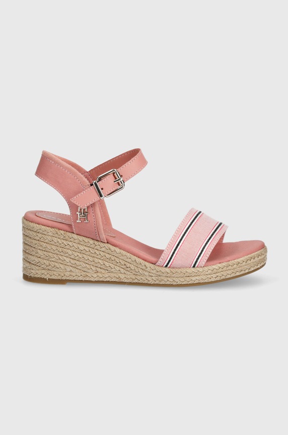 Sandale Tommy Hilfiger SHIRTING WEDGE SANDAL FW0FW07887 roza SS24
