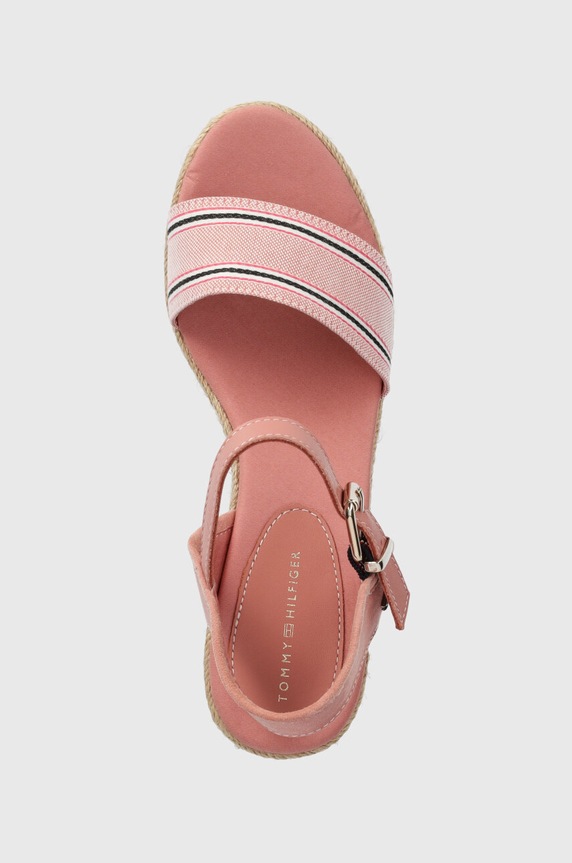 Sandale Tommy Hilfiger SHIRTING WEDGE SANDAL roza FW0FW07887
