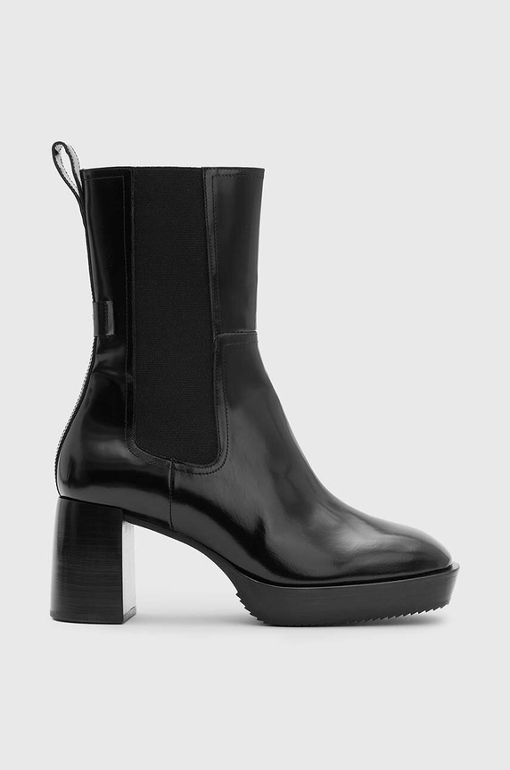Kožené kotníkové boty AllSaints Lottie platforma černá WF547Z