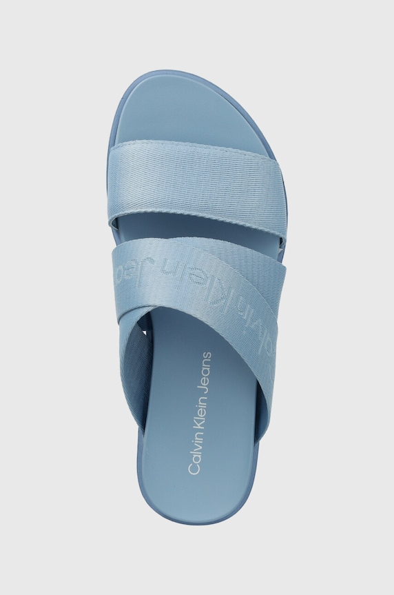Calvin Klein Jeans klapki FLATFORM SANDAL WEBBING IN MR niebieski YW0YW01361