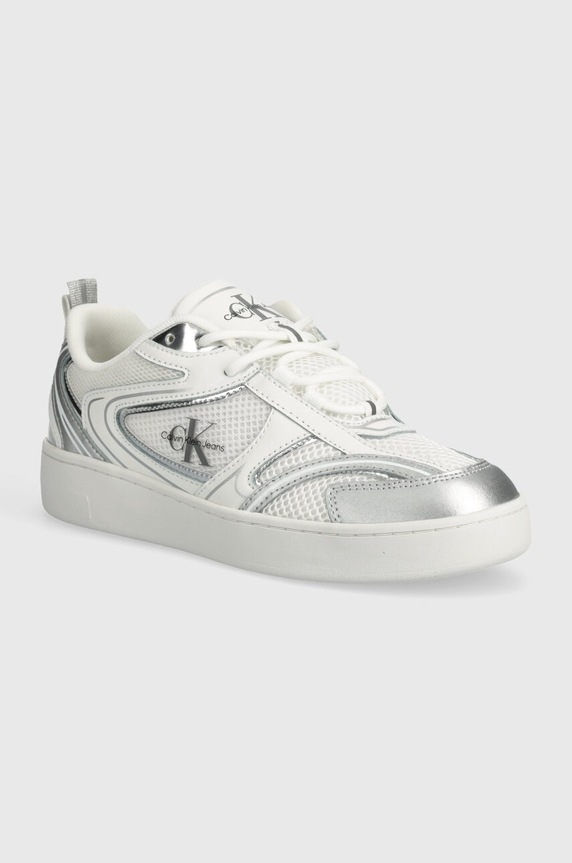 Calvin Klein Jeans sneakersy BASKET CUPSOLE LOW MIX ML MR tekstylny biały YW0YW01386