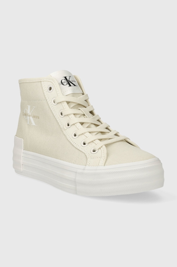 Calvin Klein Jeans trampki BOLD VULC FLATF MID CS ML BTW BOLD VULC FLATF MID CS ML BTW YW0YW01392 beżowy SS24