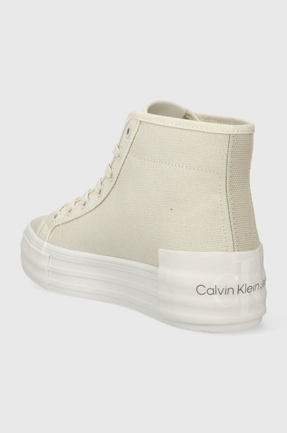 Obuwie Calvin Klein Jeans trampki BOLD VULC FLATF MID CS ML BTW BOLD VULC FLATF MID CS ML BTW YW0YW01392 beżowy