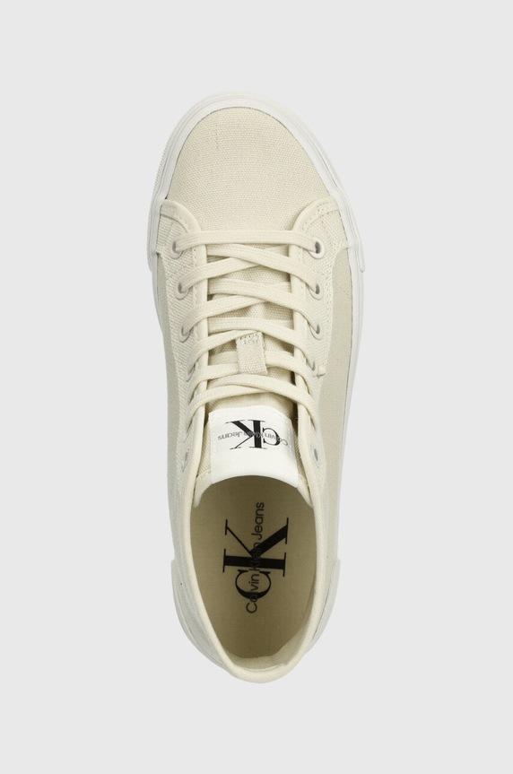 Calvin Klein Jeans trampki BOLD VULC FLATF MID CS ML BTW BOLD VULC FLATF MID CS ML BTW beżowy YW0YW01392