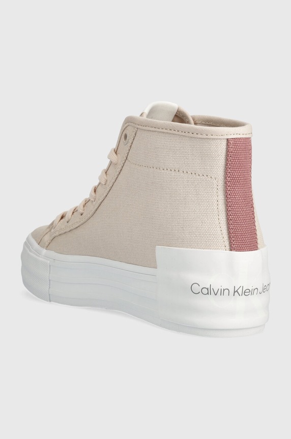 Obuwie Calvin Klein Jeans trampki BOLD VULC FLATF MID CS ML BTW BOLD VULC FLATF MID CS ML BTW YW0YW01392 różowy