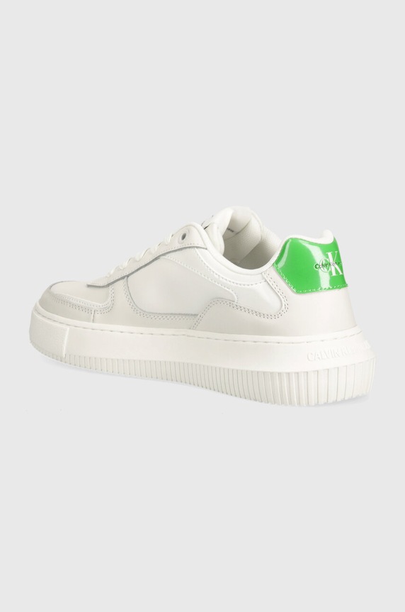 Obuwie Calvin Klein Jeans sneakersy skórzane CHUNKY CUPSOLE YW0YW01410 biały