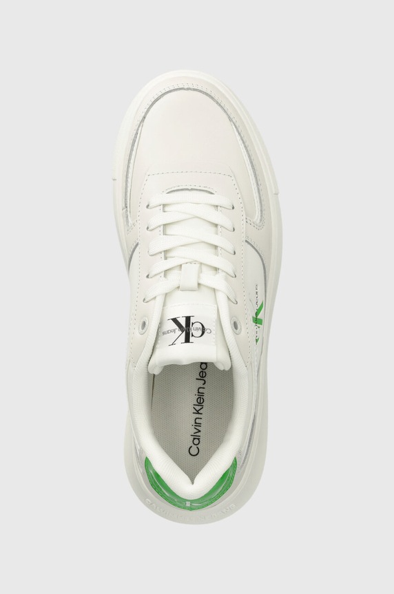 Calvin Klein Jeans sneakersy skórzane CHUNKY CUPSOLE biały YW0YW01410