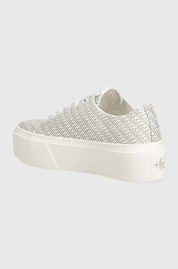 Boty Tenisky Calvin Klein Jeans FLATFORM+ CUPSOLE LOW LACE CS MR YW0YW01420 bílá