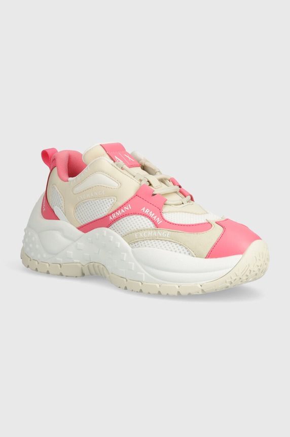 Armani Exchange sneakersy imitacja skóry licowej beżowy XDX120.XV708.T800