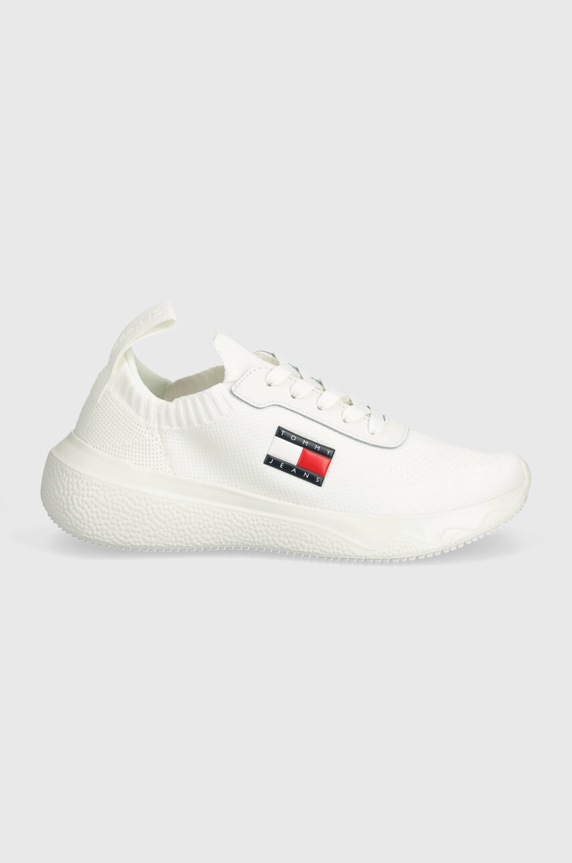 Sneakers boty Tommy Jeans TJW KNIT RUNNER EN0EN02564 bílá AW24