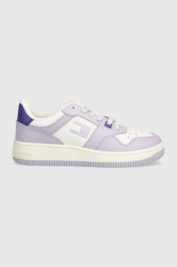 Маратонки Tommy Jeans TJW RETRO BASKET TONAL LOGO изкуствена кожа виолетов EN0EN02483