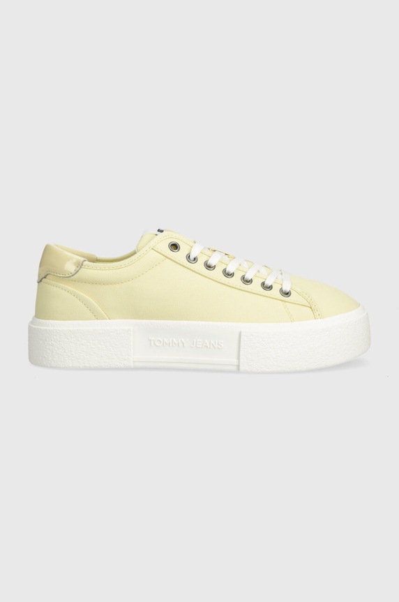 Tommy Jeans tenisówki TJW FOXING FLATFORM SNEAKER Planet friendly żółty EN0EN02480