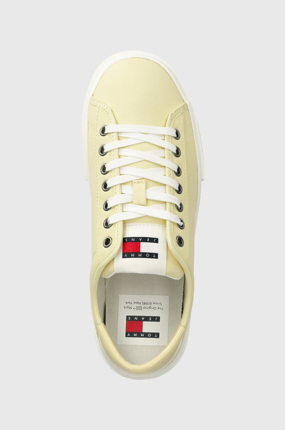 Tommy Jeans tenisówki TJW FOXING FLATFORM SNEAKER żółty EN0EN02480