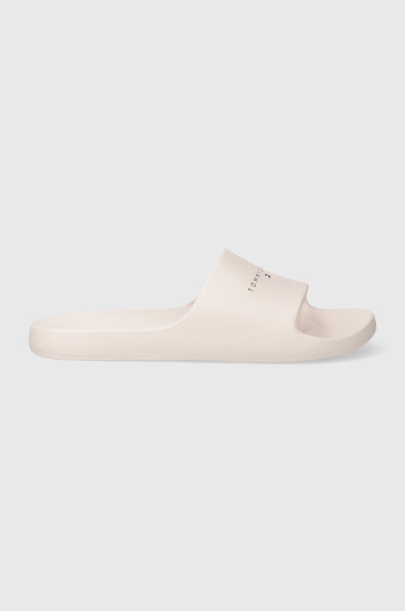 Tommy Jeans klapki TJW PRINTED PU POOL SLIDE EN0EN02693 beżowy SS24