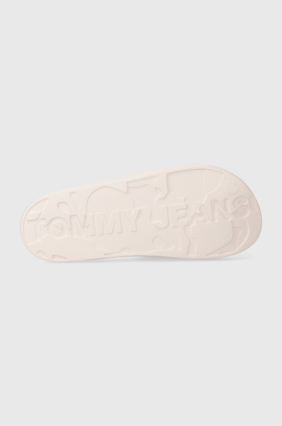 Tommy Jeans klapki TJW PRINTED PU POOL SLIDE EN0EN02693 beżowy