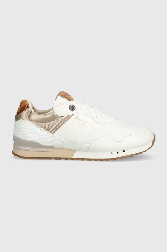 Sneakers Pepe Jeans PLS40007 απομίμηση λείου δέρματος λευκό PLS40007
