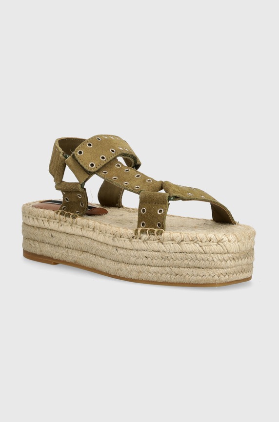 Semišové sandále Pepe Jeans PLS90660 semišová koža zelená PLS90660