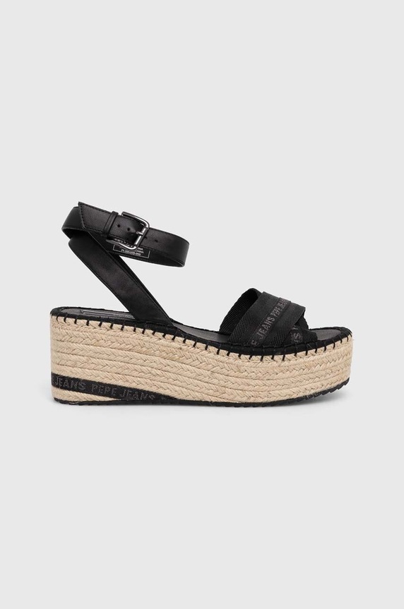 Pepe Jeans sandały PLS90669 imitacja skóry licowej czarny PLS90669