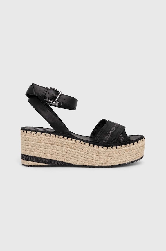 Pepe Jeans sandały PLS90669 imitacja skóry licowej czarny PLS90669