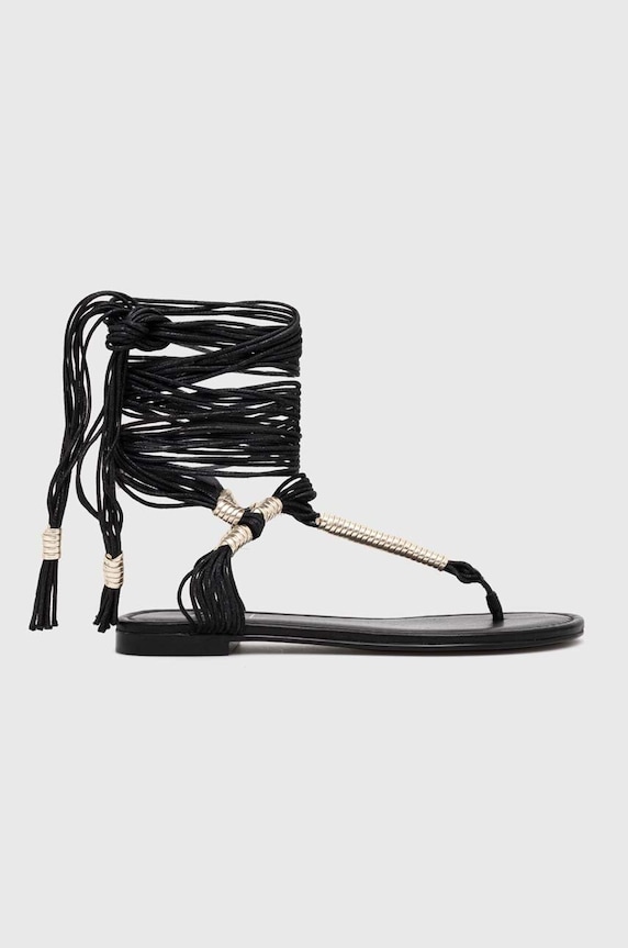 AGL sandały Summer Gladiator tekstylny czarny D656083PHKL0561013