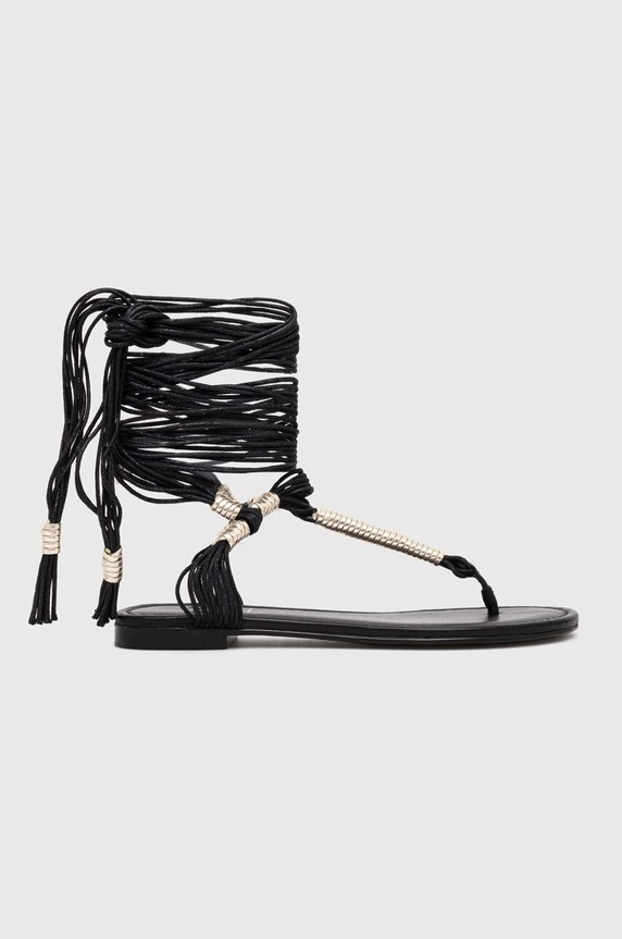 AGL sandały Summer Gladiator tekstylny czarny D656083PHKL0561013