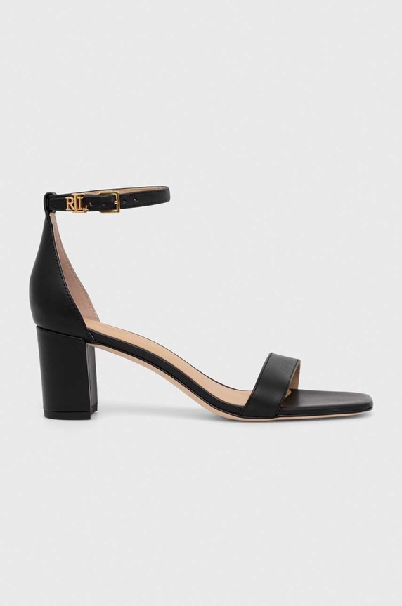 Δερμάτινα πέδιλα Lauren Ralph Lauren Logan 802927949001.001 μαύρο AW25