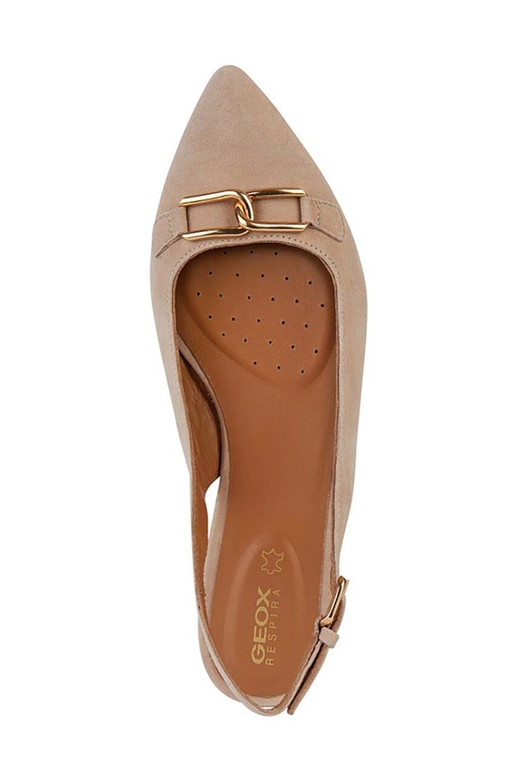Semišové baleríny Geox D CHARYSSA D459BB.00021.C8156 béžová