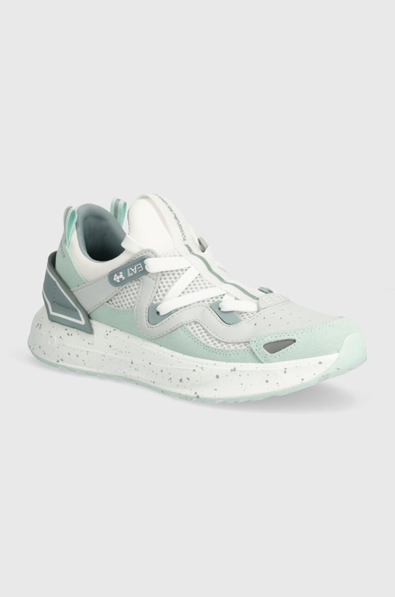 EA7 Emporio Armani sneakers piele întoarsă turcoaz XK372.X8X170.T651