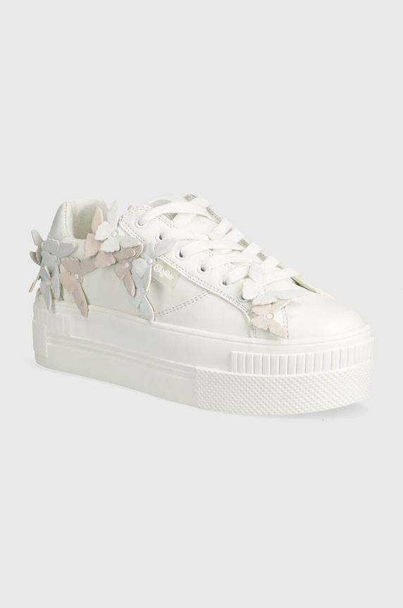 Buffalo sneakersy Paired Butterfly imitacja skóry licowej biały 1636137.WHT