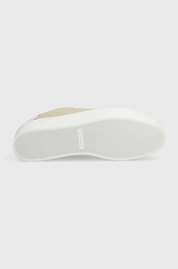 Calvin Klein sportcipő FLATFORM CUP LACE UP EPI MONO HW0HW01911 bézs