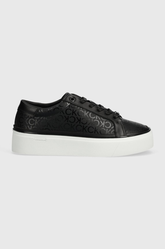 Sneakers Calvin Klein FLATFORM CUP LACE UP EPI MONO HW0HW01911 μαύρο SS24