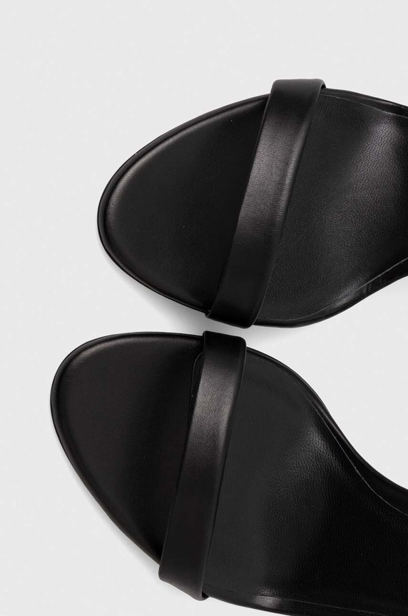 Δερμάτινα πέδιλα Calvin Klein HEEL SANDAL 90 LTH HW0HW01945 μαύρο