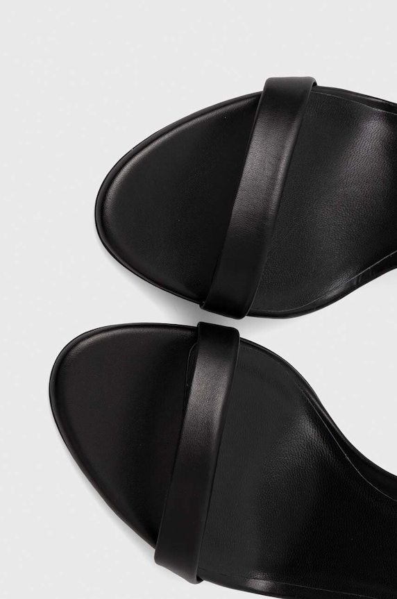 Δερμάτινα πέδιλα Calvin Klein HEEL SANDAL 90 LTH HW0HW01945 μαύρο