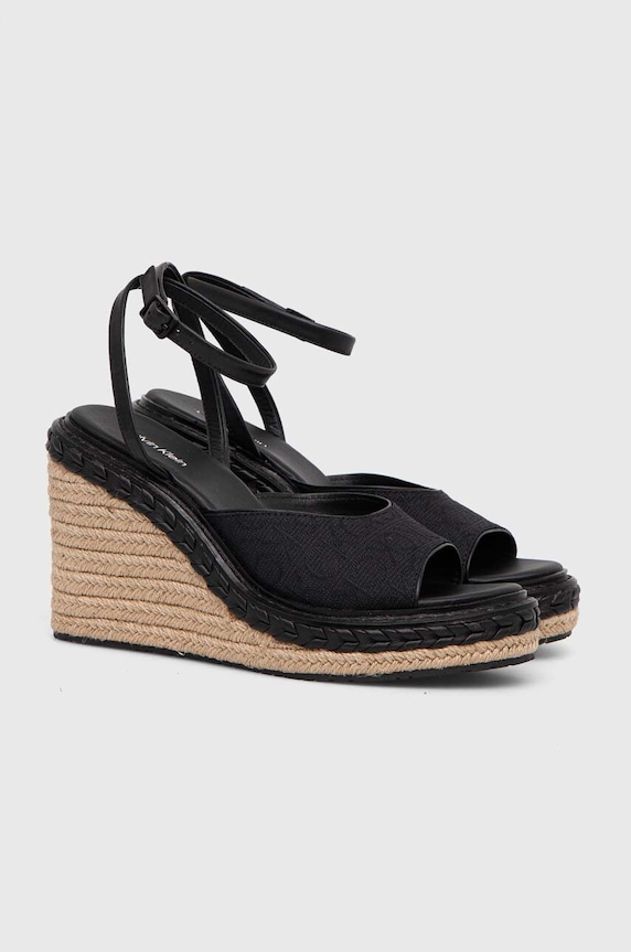 Calvin Klein sandały WEDGE SANDAL 70 MONOCQ HW0HW01961 czarny SS24