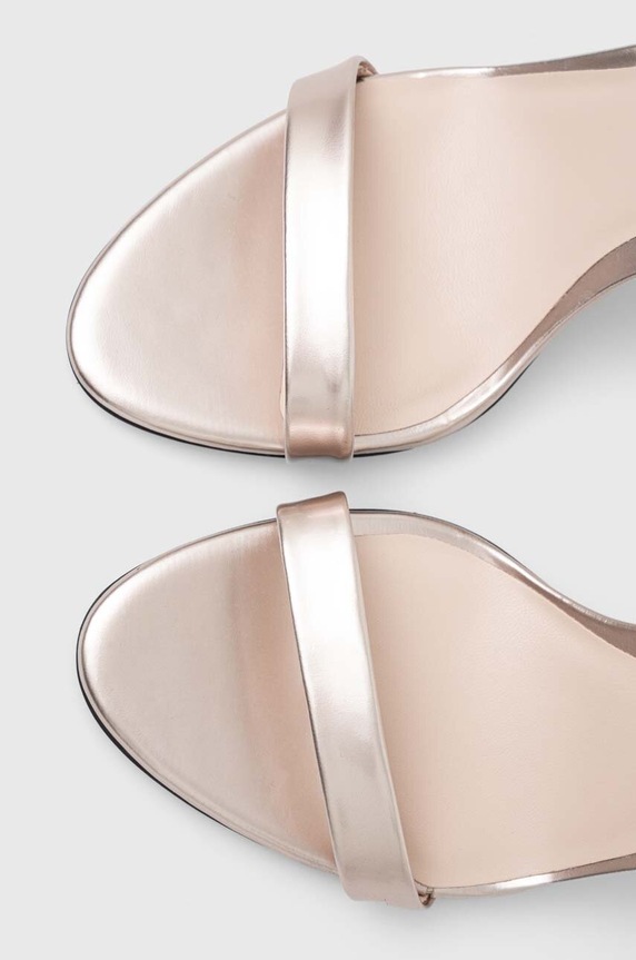 Calvin Klein bőr szandál HEEL SANDAL 90 PEARL arany HW0HW02026